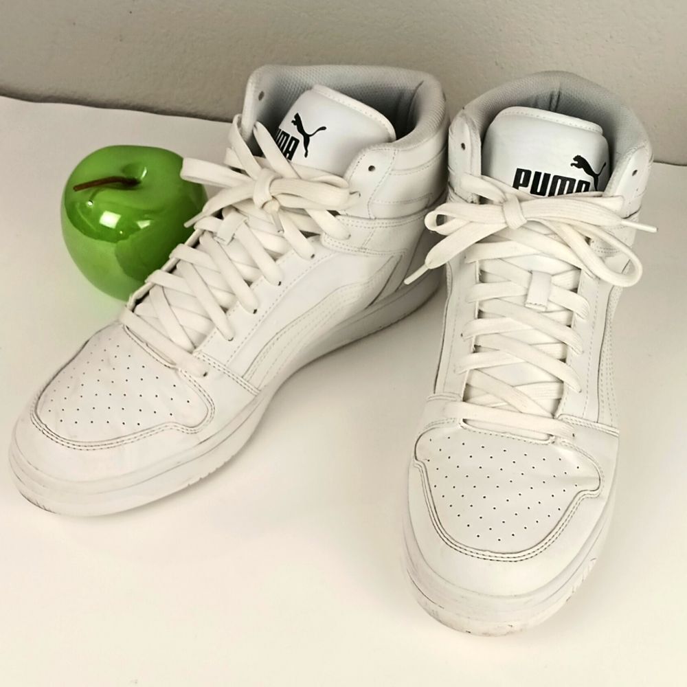 Puma Men's Rebound lay up white sneakers sz 12